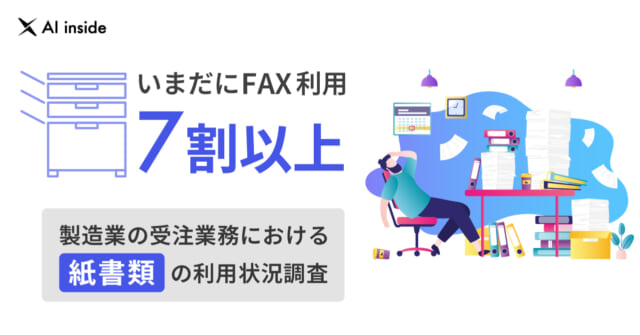 製造業の受注業務、7割以上がいまだに書類をFAX受領、書類内容をシステムへ手入力する担当者の約9割がデータ入力自動化ツールの導入を希望